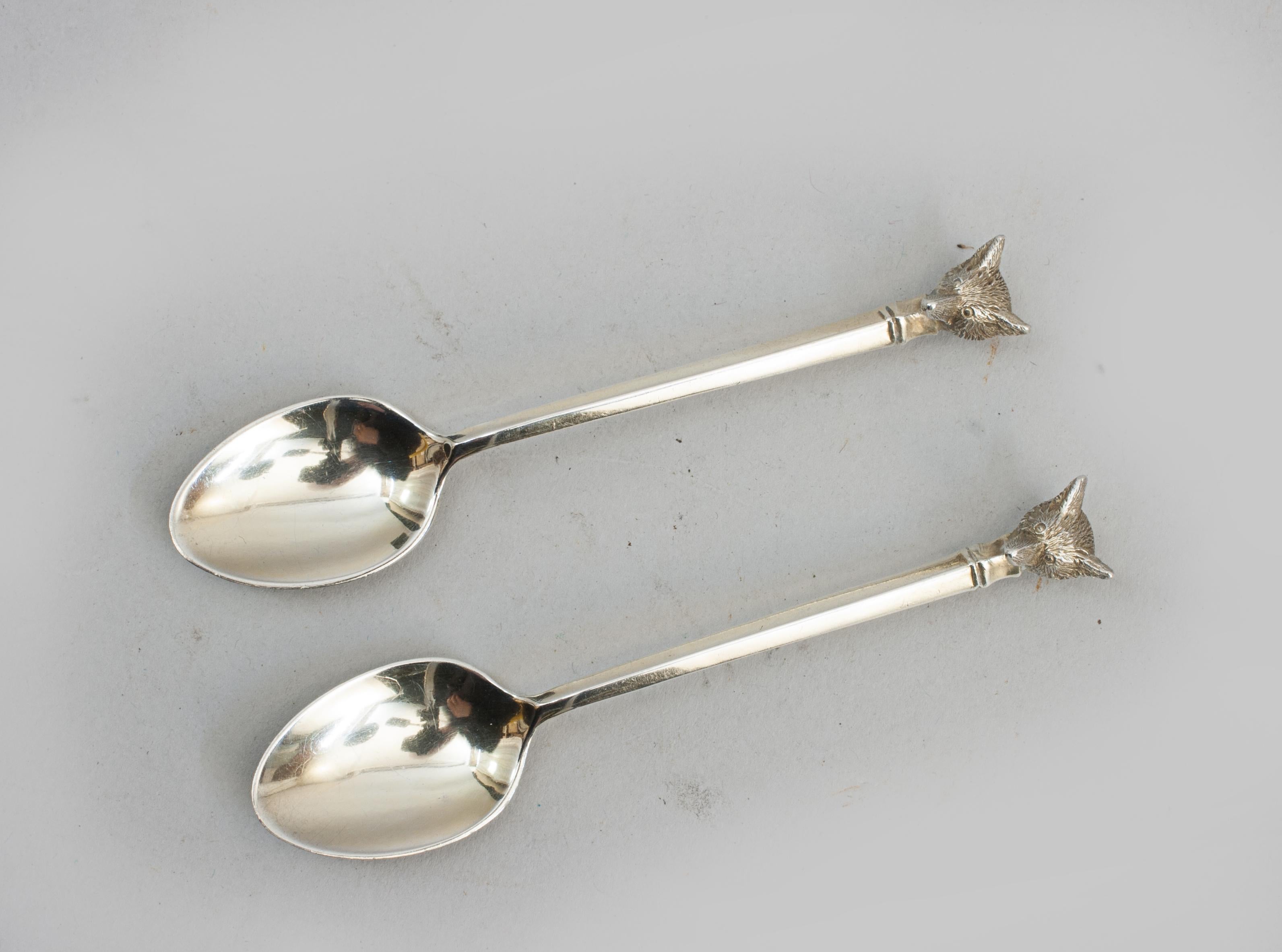 Set Of 6 Silver Spoons With Foxes Heads By Swaine And Adeney 2