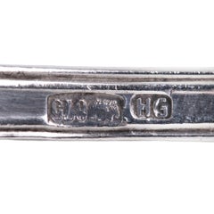 Juego de 6 cucharas de mesa de plata, Letonia, Riga, de H.W. Glasenapp (HG), 1922 - 1939