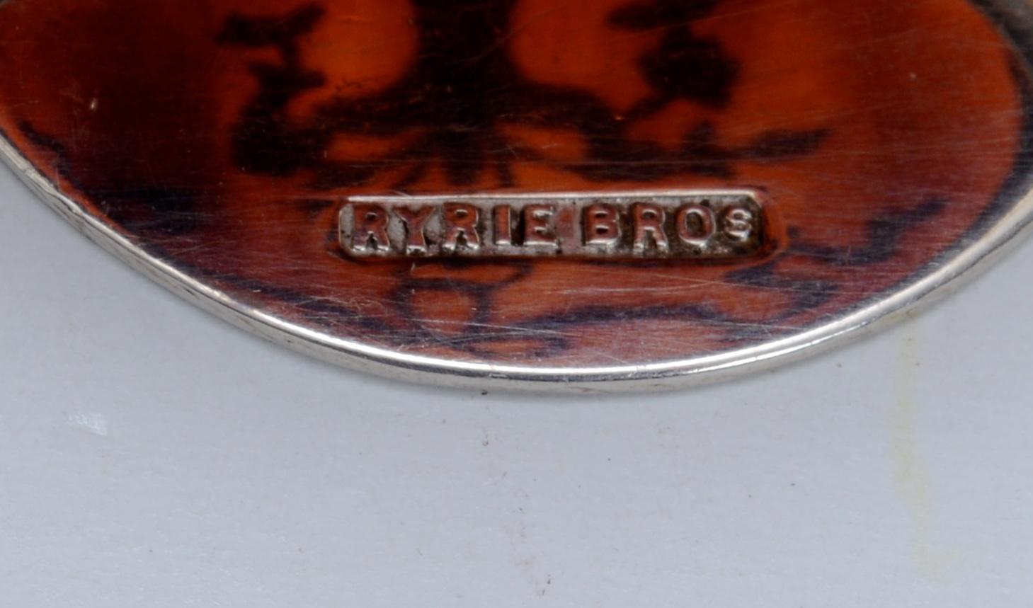 Set of 6 Silver & Tortoise Shell Place Card Holders Original Box, Ryrie Jewelers For Sale 3