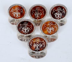 Juego de 6 Mantenedores de Plata y Caparazón de Tortuga Caja Original, Joyeros Ryrie