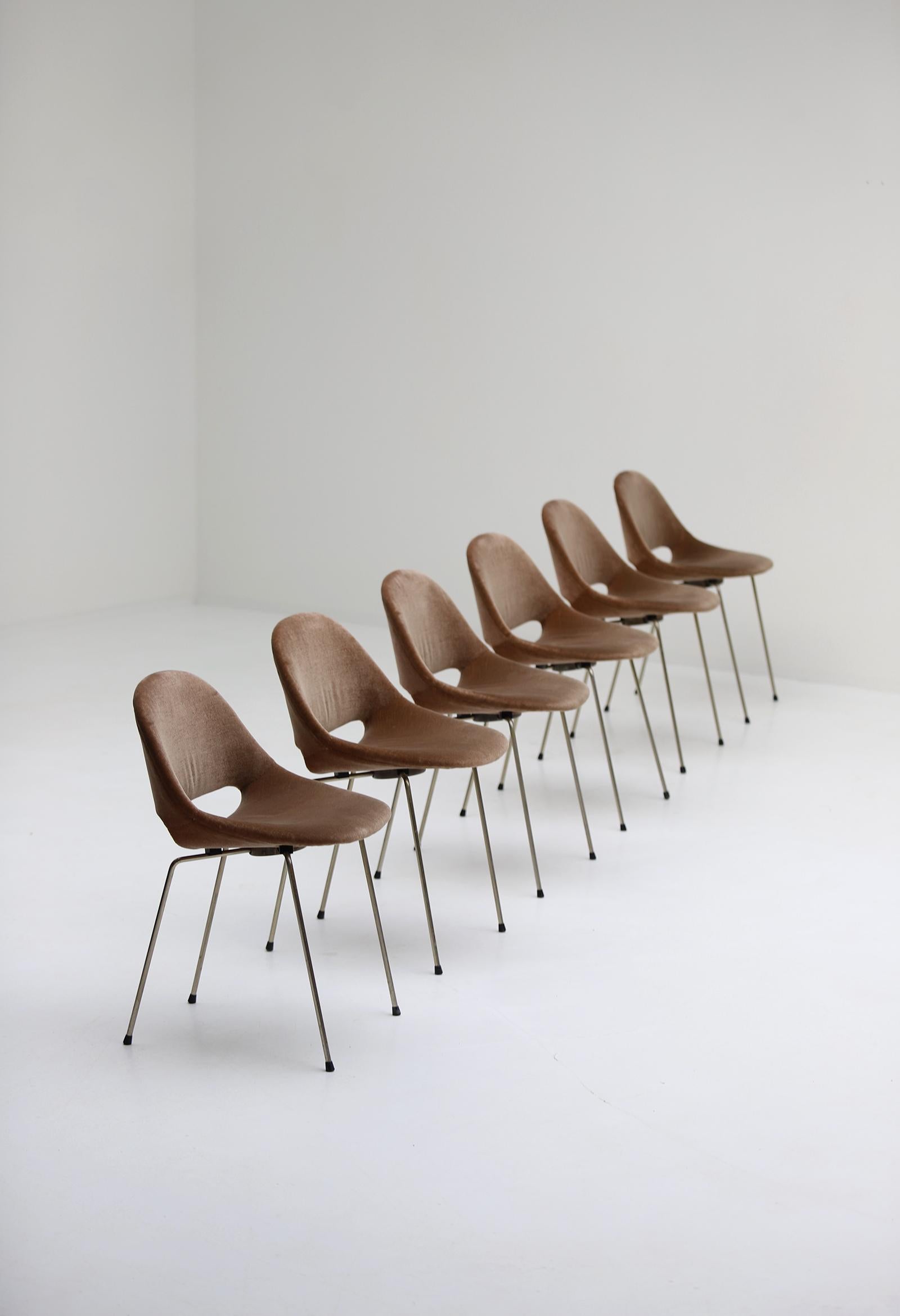 Ensemble de 6 chaises de salle à manger SL58 par Léon Stynen, 1950S en vente 3