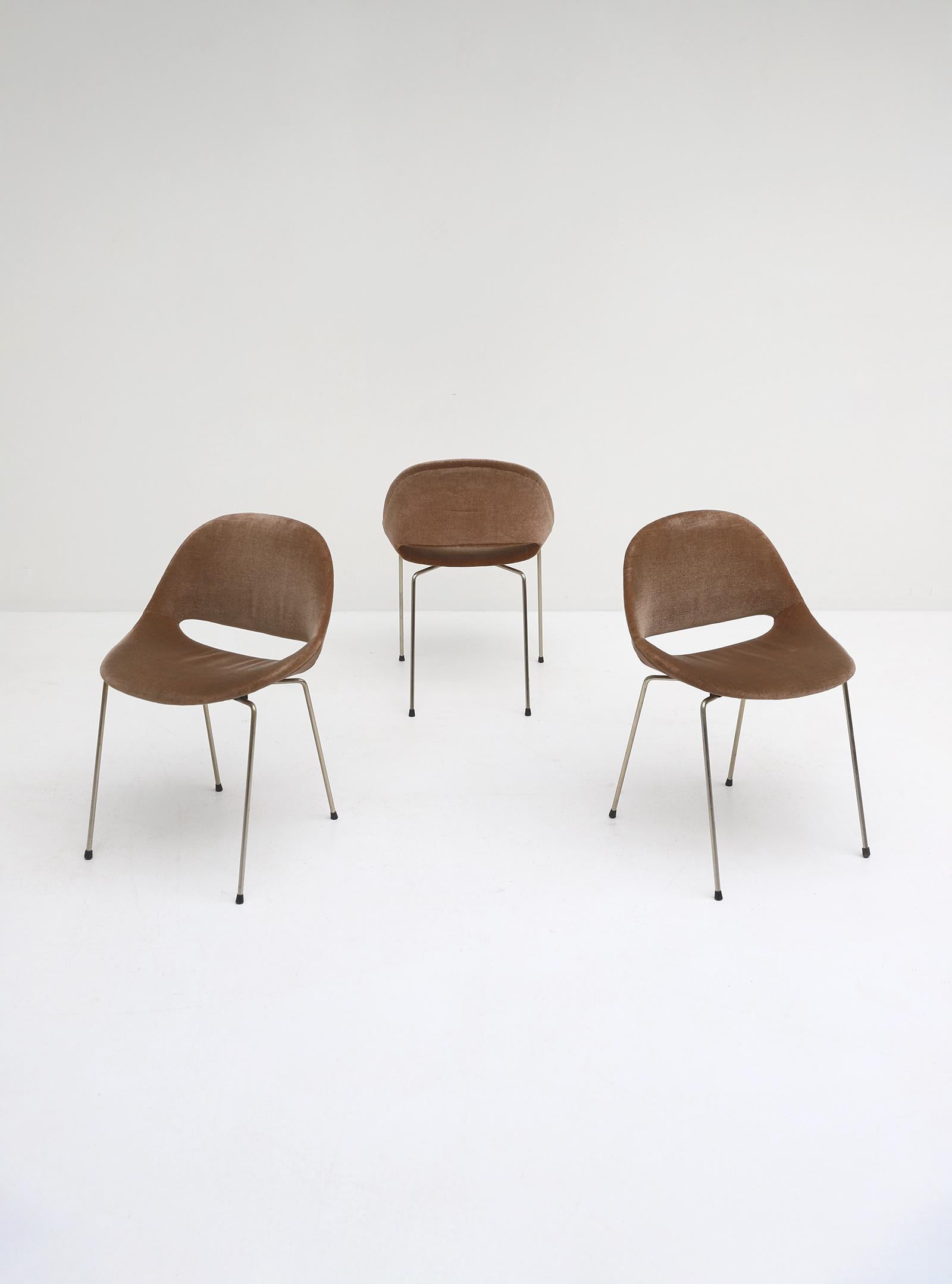 Metà XX secolo Set di 6 sedie da pranzo SL58 di Léon Stynen, anni '50 in vendita