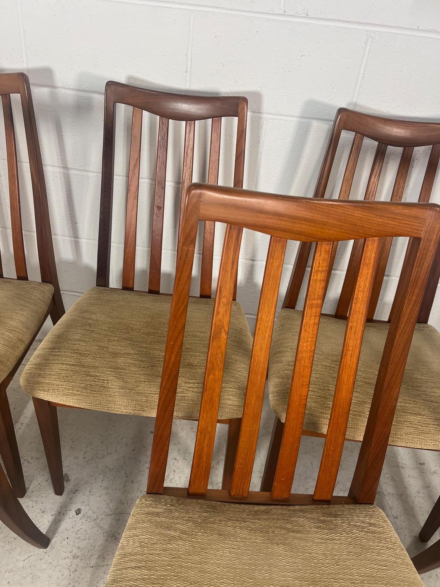 Mid-Century Modern Set Of 6  Slat Back Teak Dining Chairs By G Plan Mid Century Modern