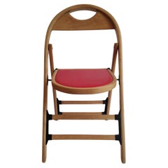 Set of 6 Slender Round Folding Chairs by "Sillas Malinche" in natural Beech Wood