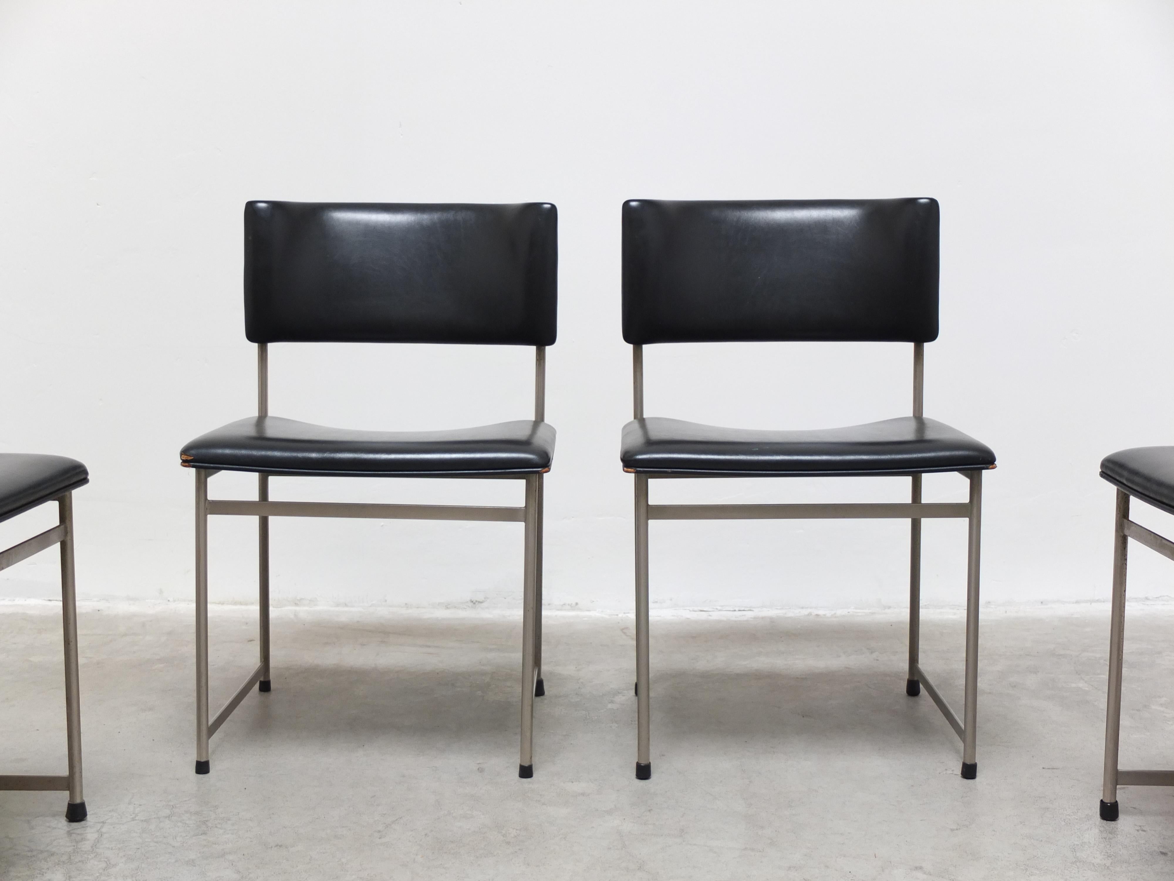 20ième siècle Ensemble de 6 chaises de salle à manger 'SM08' par Cees Braakman pour Pastoe, années 1960 en vente