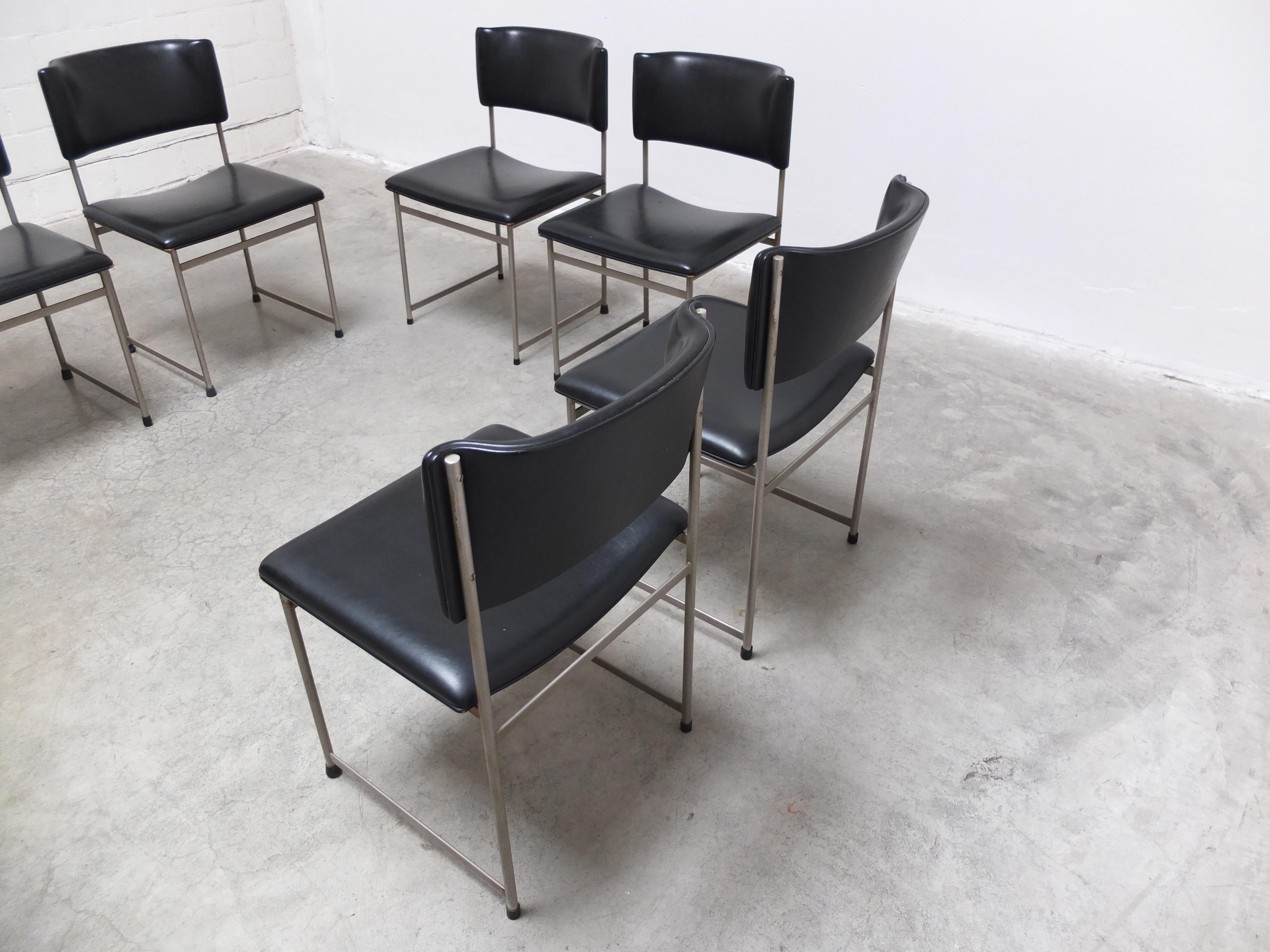 Ensemble de 6 chaises de salle à manger 'SM08' par Cees Braakman pour Pastoe, années 1960 en vente 1