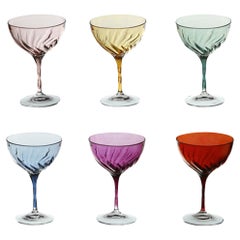Vintage Set of 6 Small Club Champagne Chalices