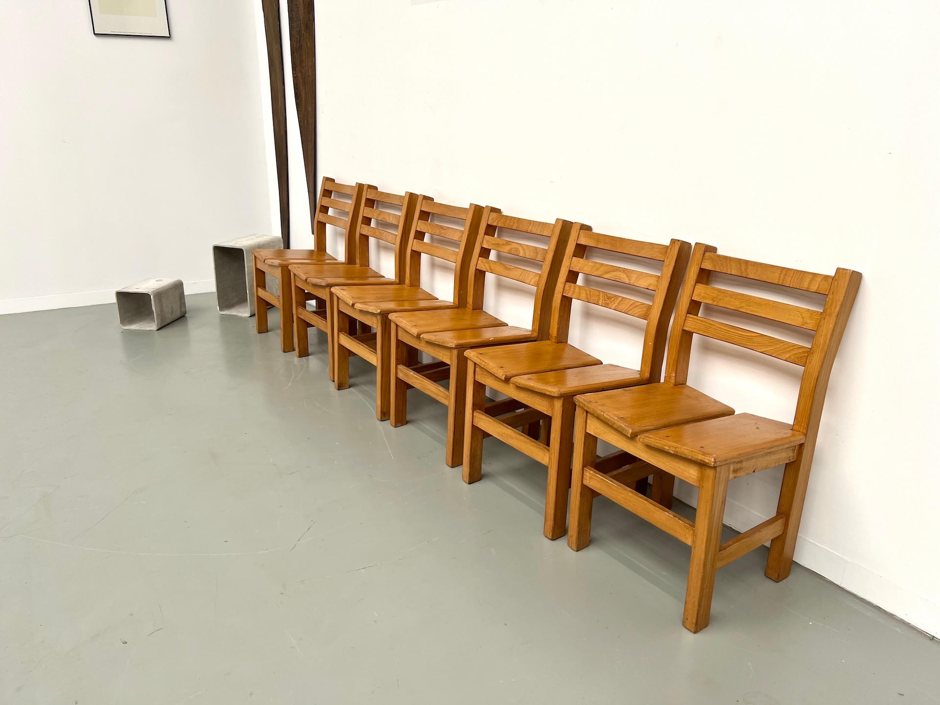 Set di 6 sedie in olmo massiccio 