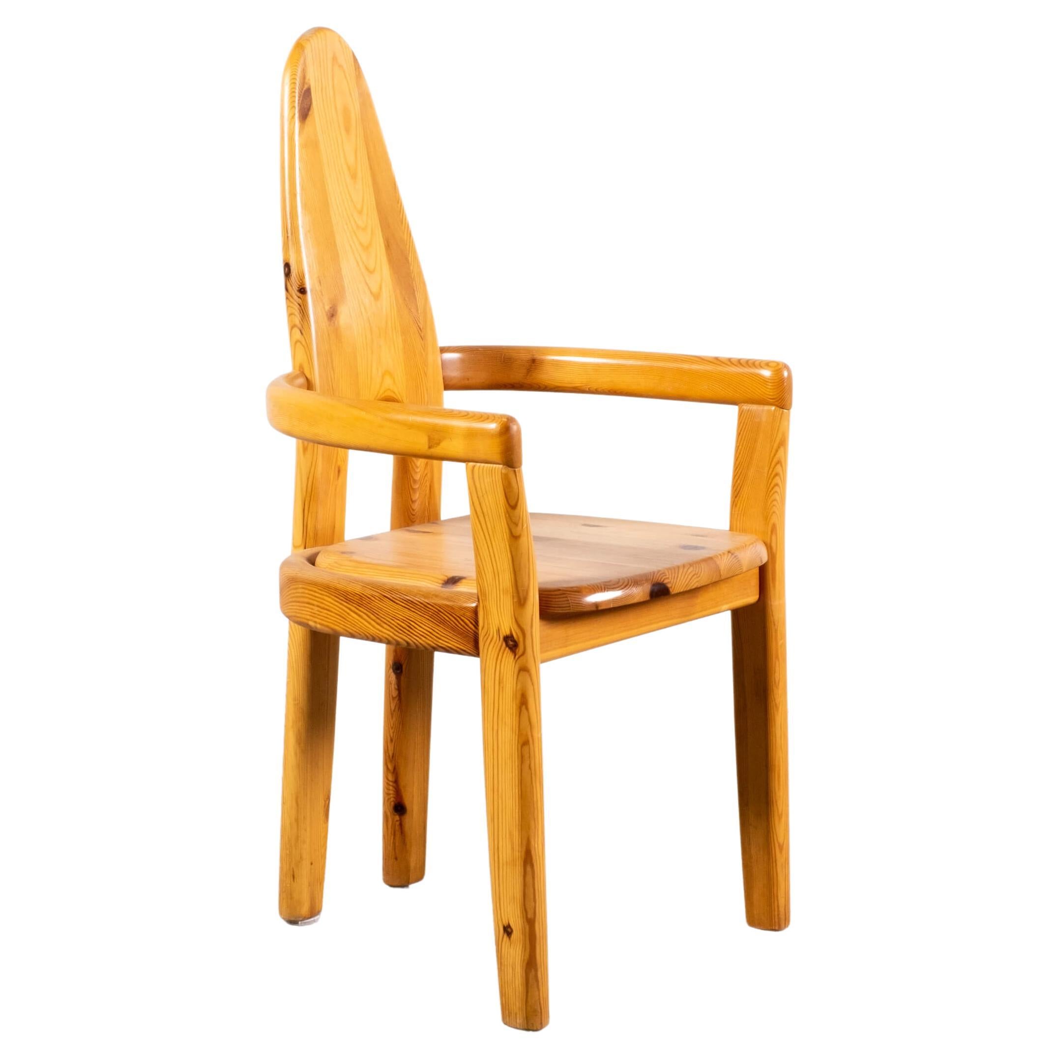 Set of 6 Solid Pine High Back Dining Chairs by Rainer Daumiller, 1970s For Sale