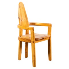Set of 6 Solid Pine High Back Dining Chairs by Rainer Daumiller, 1970s