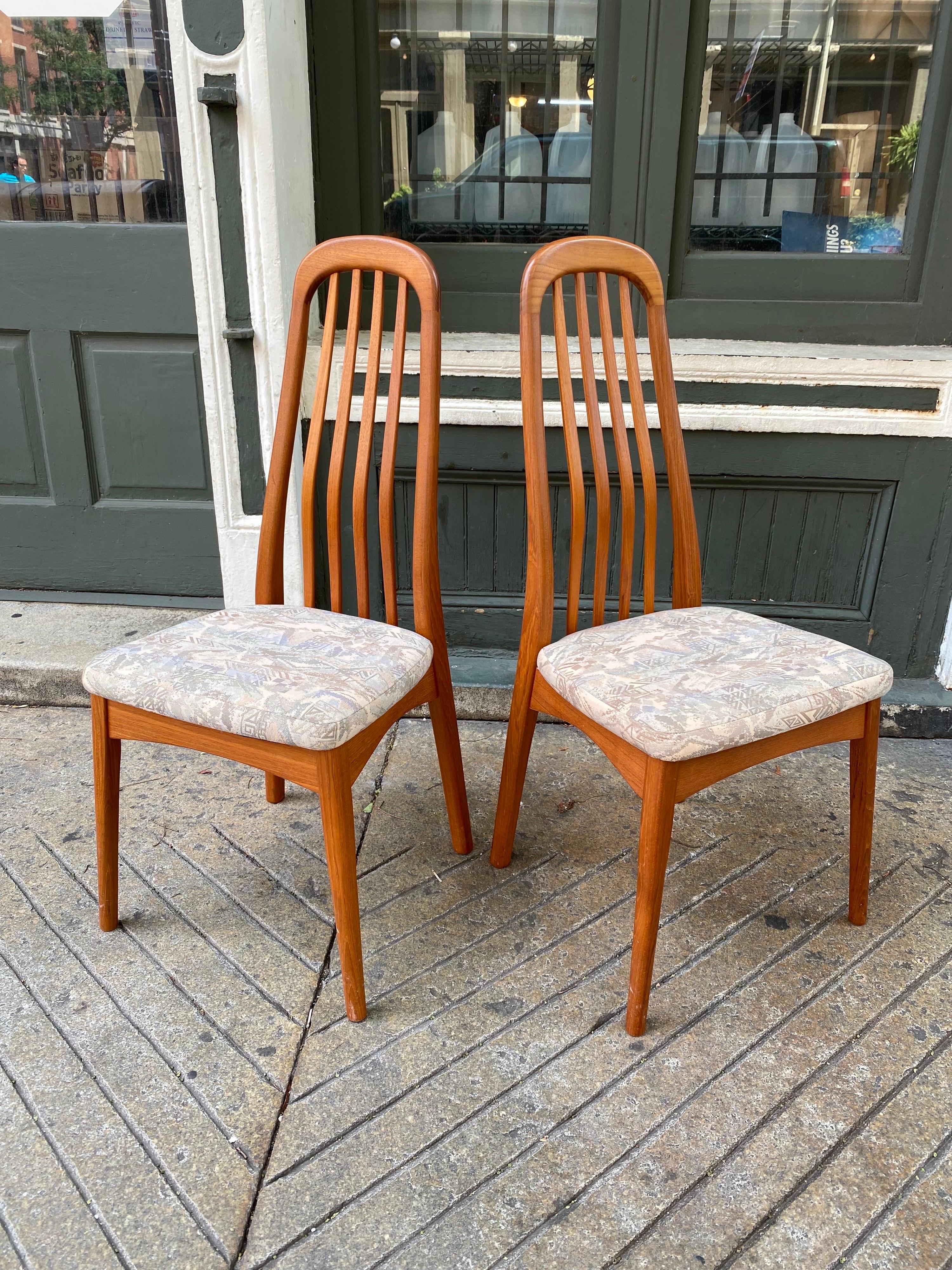Set of 6 Solid Teak High Back Dining Chairs by Benny Linden 1