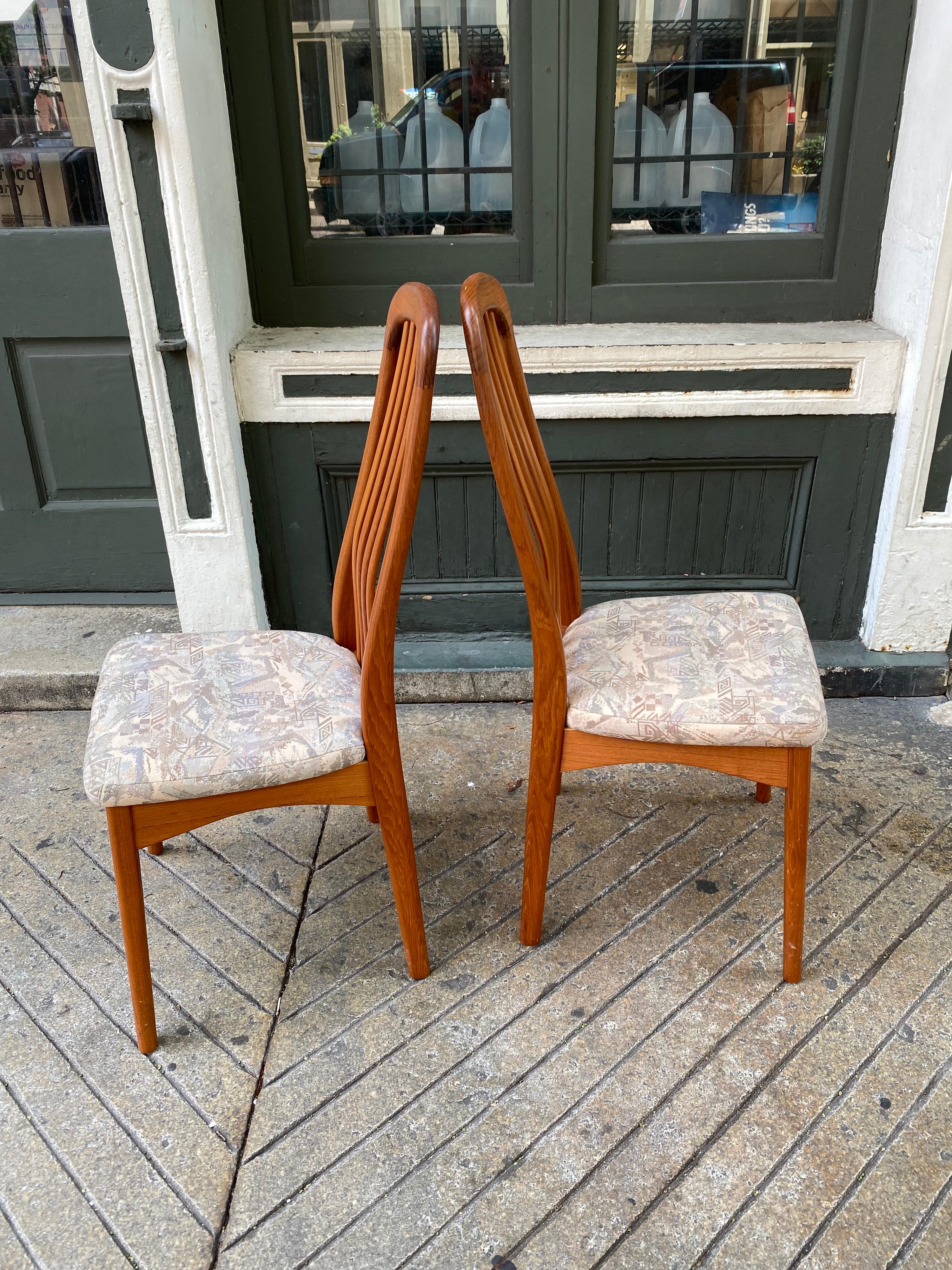 Late 20th Century Set of 6 Solid Teak High Back Dining Chairs by Benny Linden