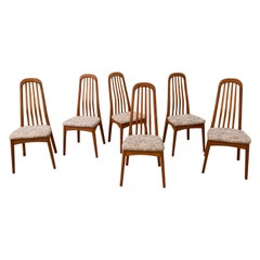 Set of 6 Solid Teak High Back Dining Chairs by Benny Linden