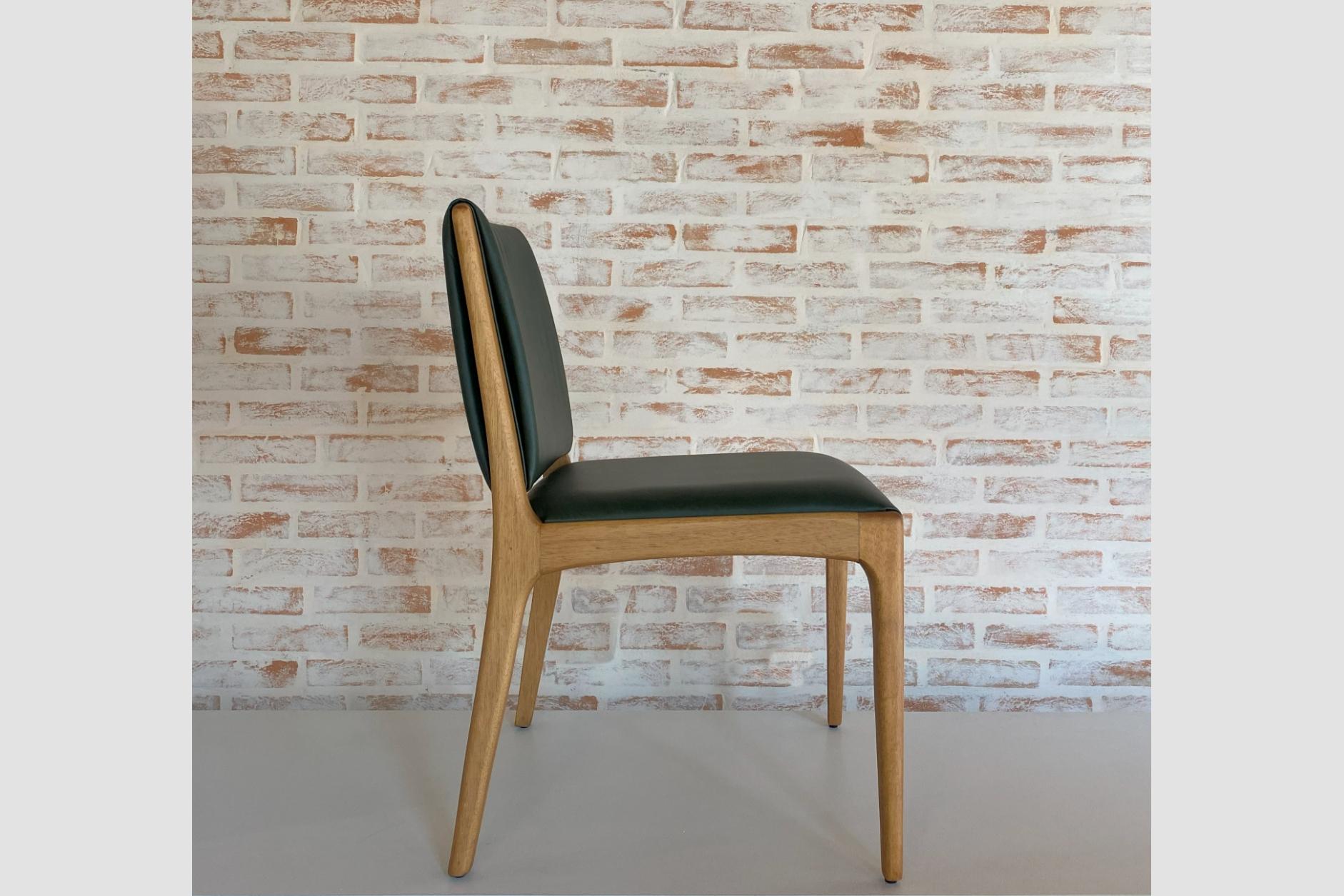 Leather Set of 6 solid wood 
