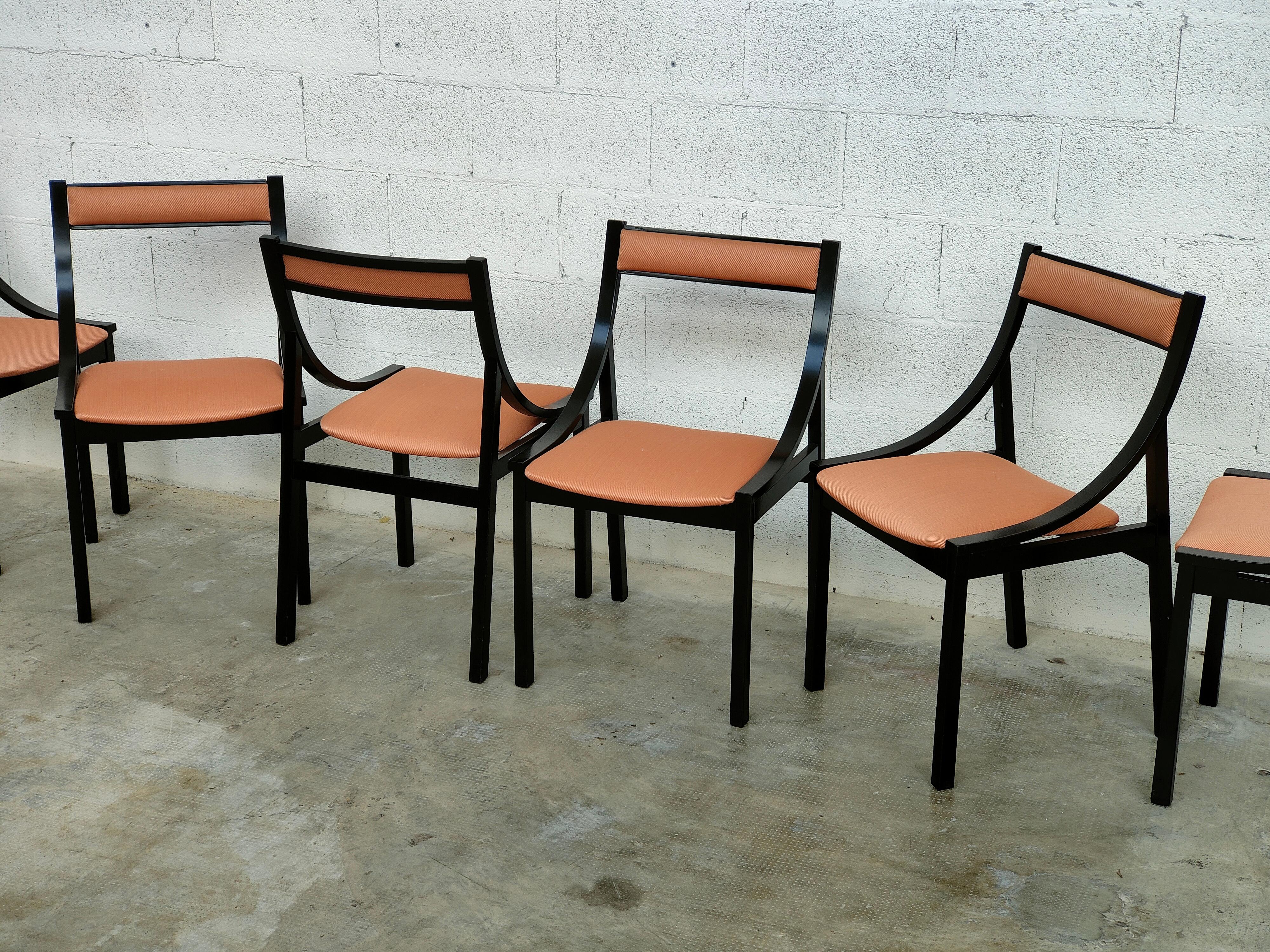 Set of 6 Sormani Chairs Designed by Carlo de Carli In Good Condition In Padova, IT