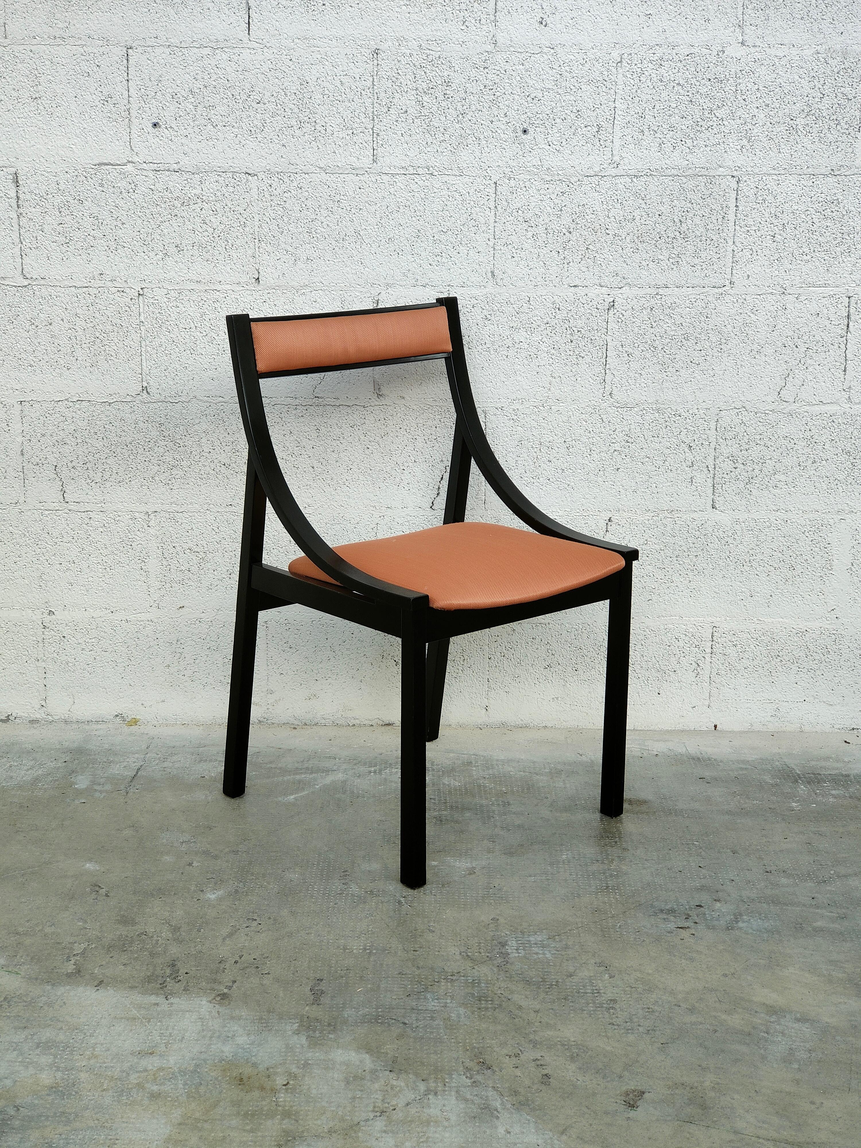 Fabric Set of 6 Sormani Chairs Designed by Carlo de Carli