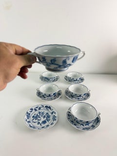 Set of 6 Soup Cups and Saucers, Japan, 1950s