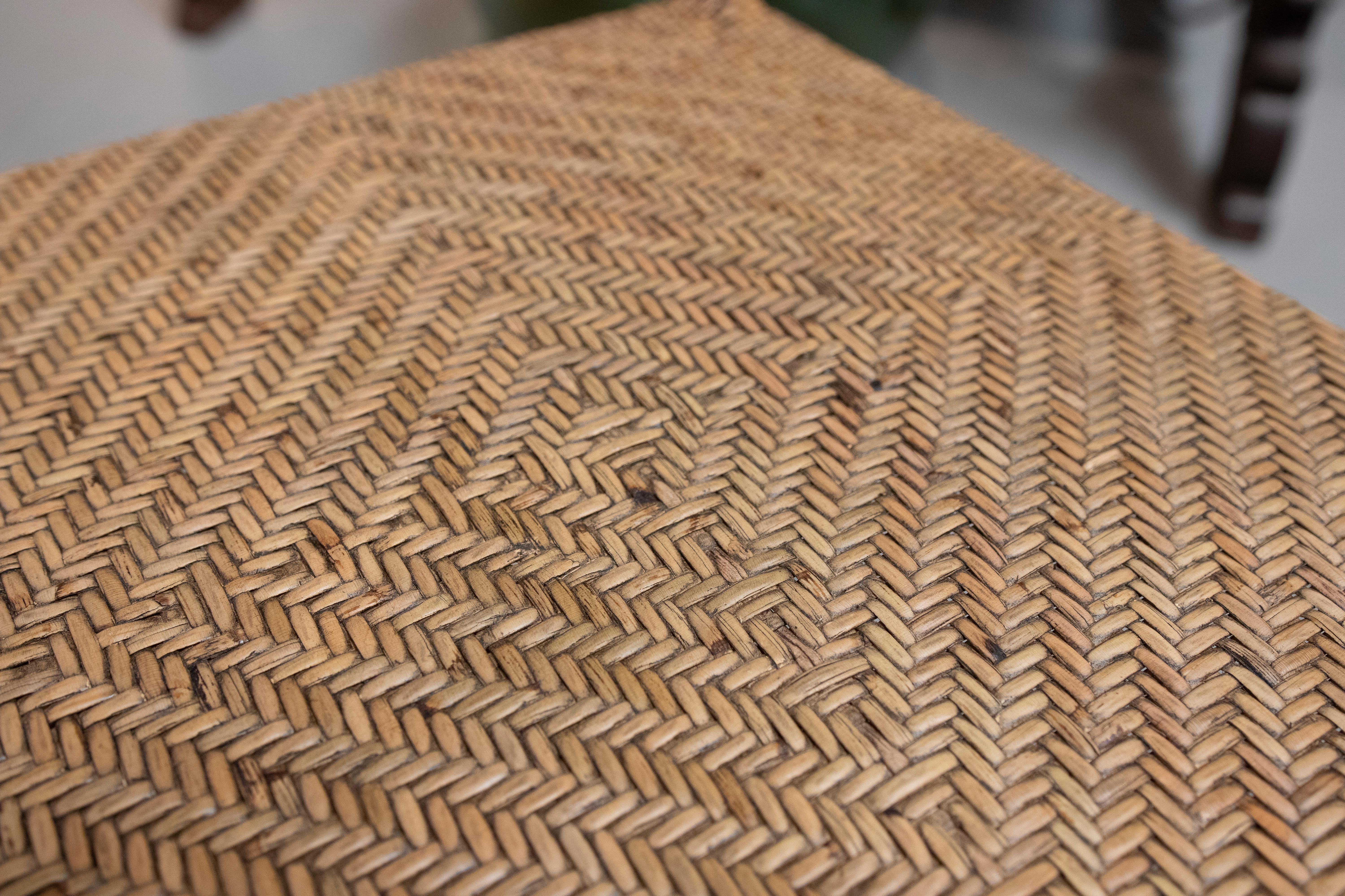 Set of 6 Spanish Modern Bamboo & Hand Woven Wicker Chairs For Sale 10
