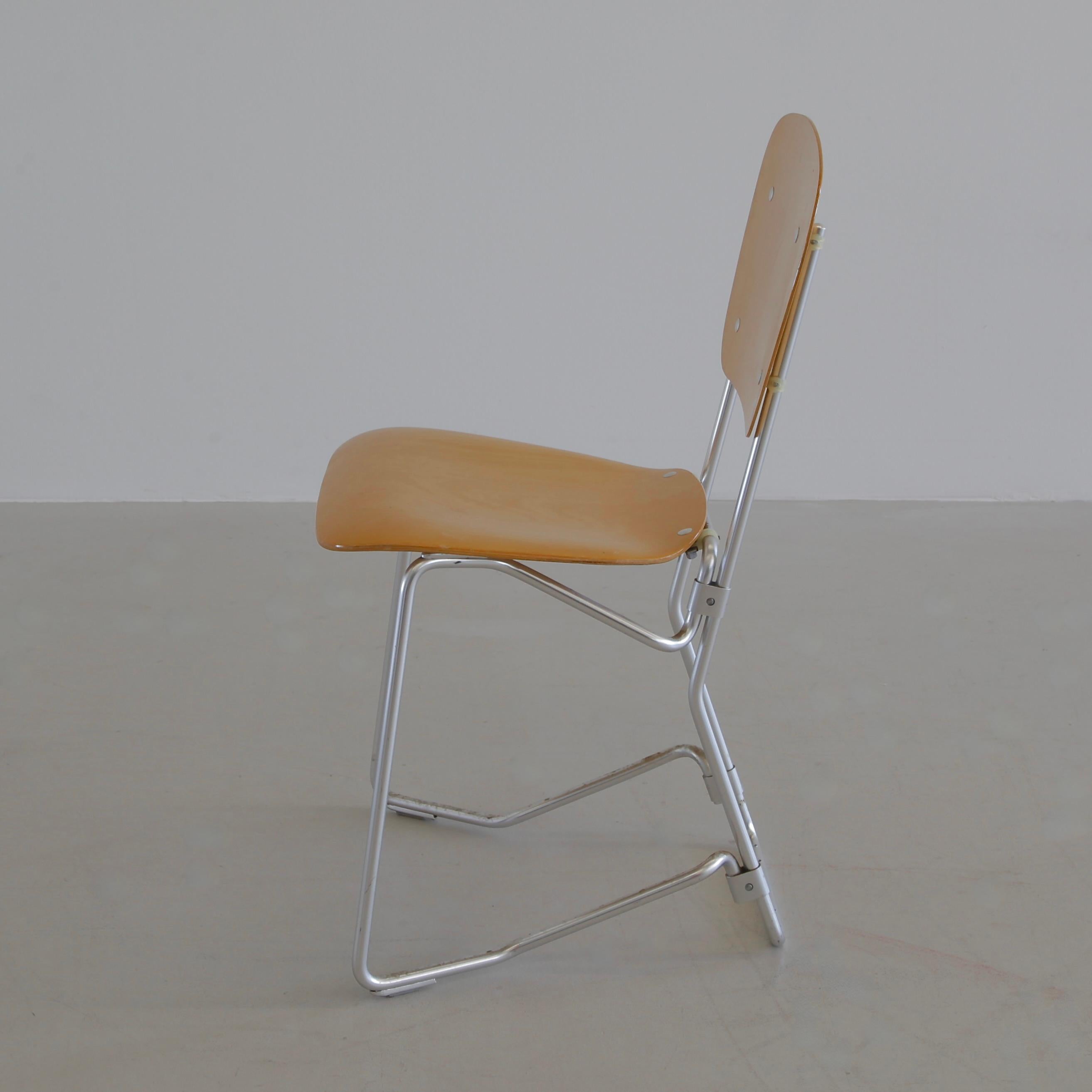 Set of 6 stackable ALUFLEX Chairs by Armin WIRTH, 1960's 3
