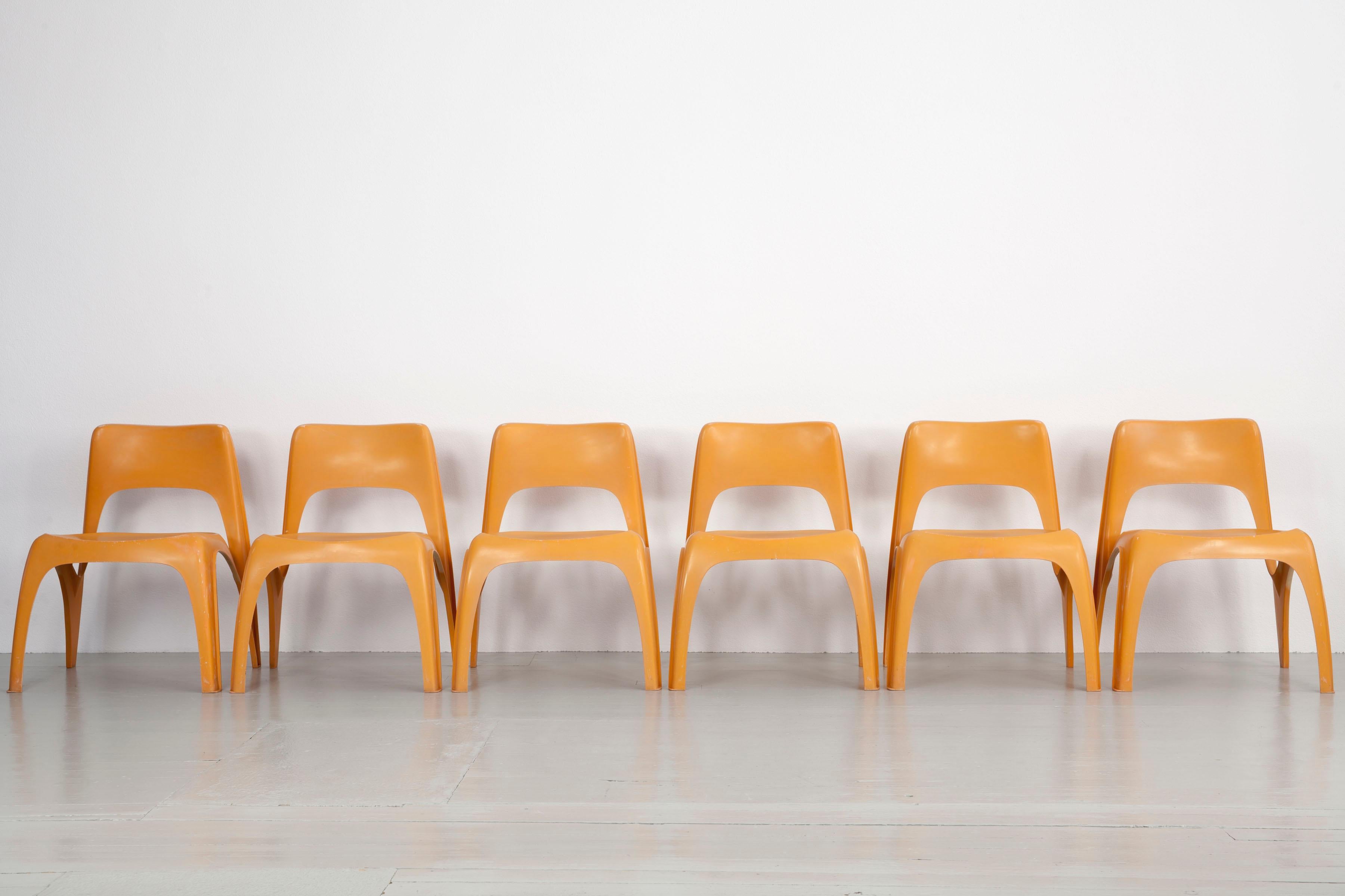 Ensemble de 6 chaises empilables, design de Preben Fabricius, par Interplast, Allemagne en vente 3