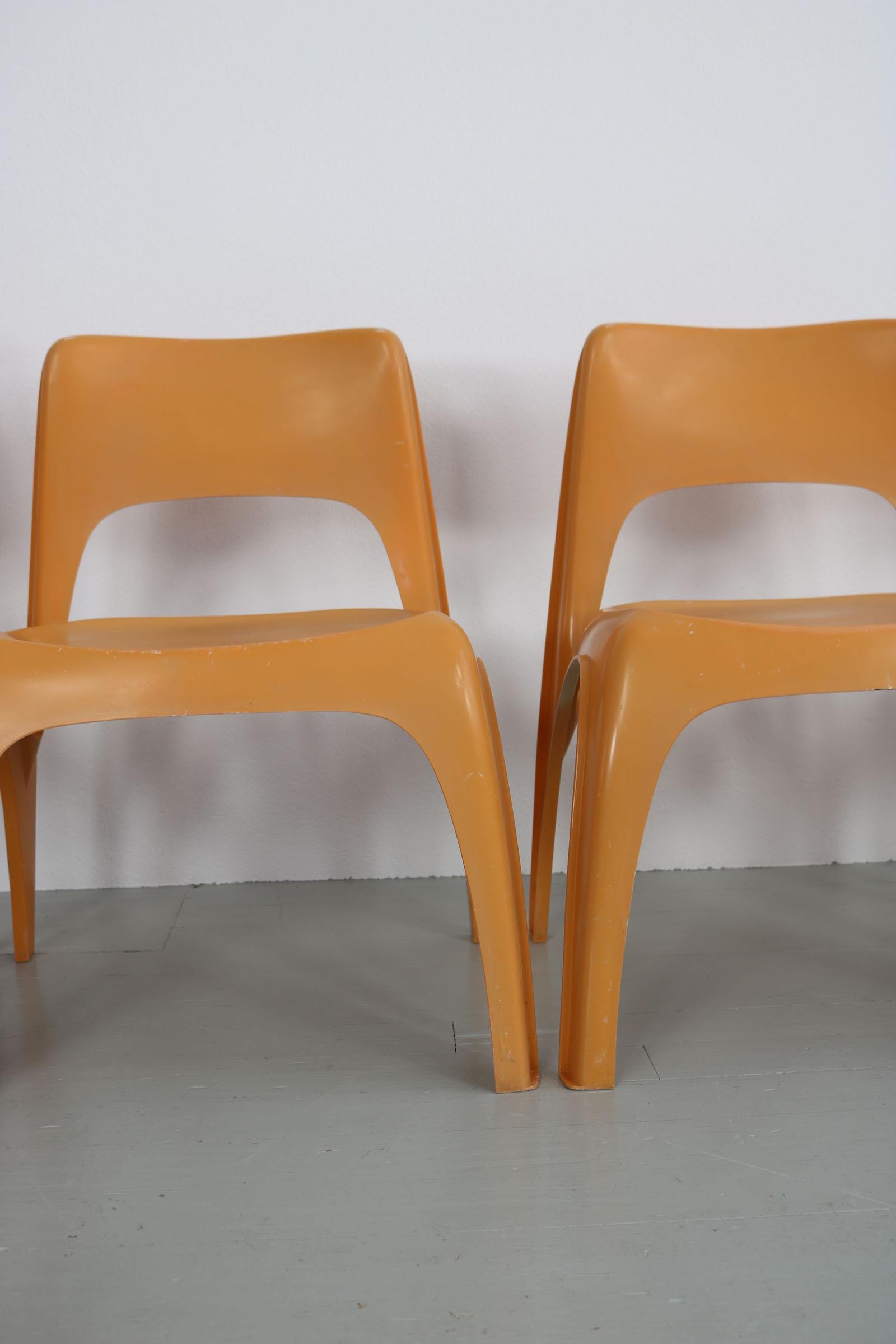 Set of 6 Stackable Chairs, Design by Preben Fabricius, by Interplast, Germany For Sale 10