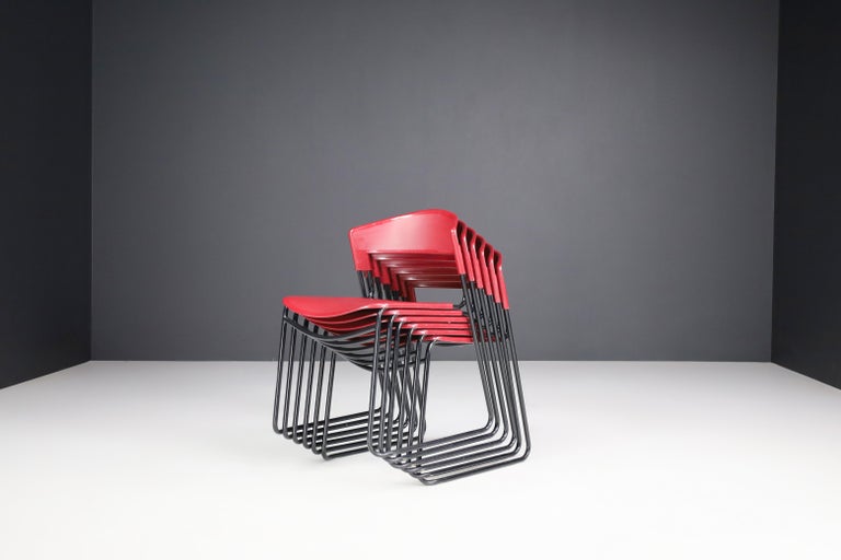 Set of 6 Stackable Chairs Paolo Favaretto and Airborne Assisa Italy