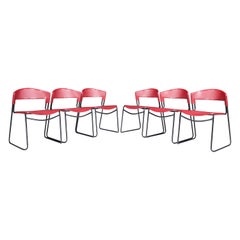 Set of 6 Stackable Chairs Paolo Favaretto & Airborne Assisa Italy 1980s