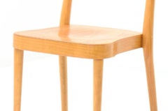 Set of 6 Stackable Dining Chairs Beech and Plywood Swiss Production 1960s