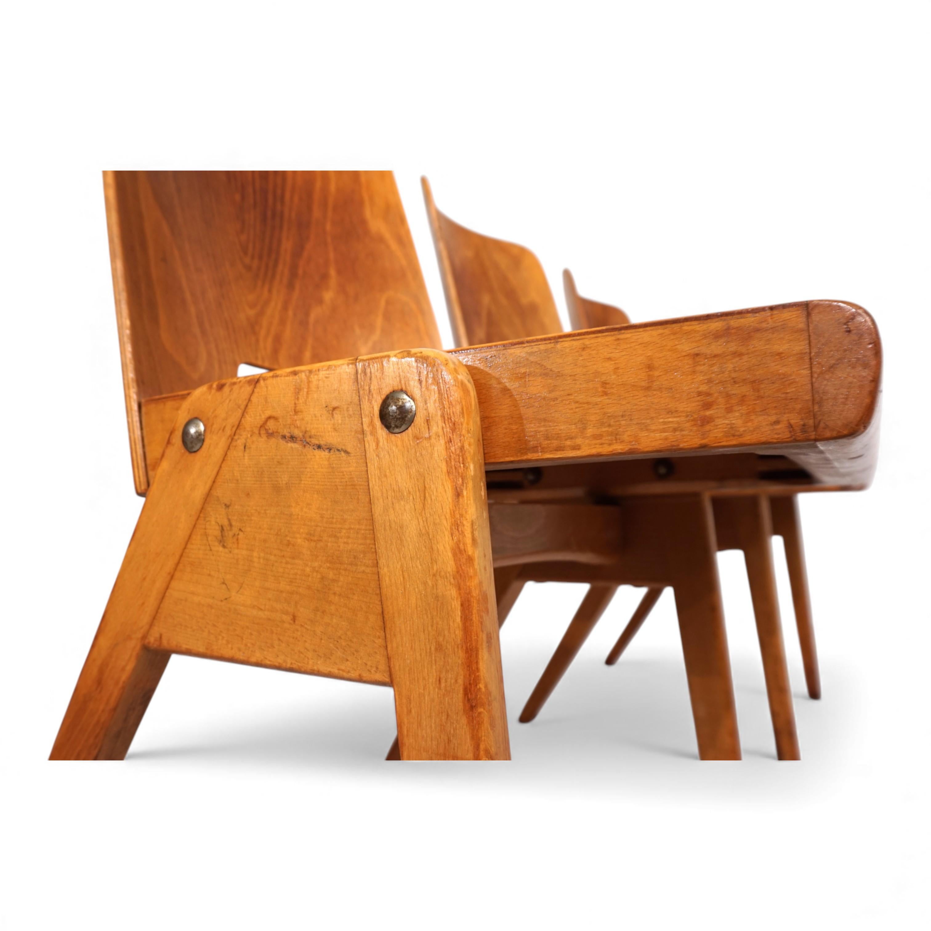 Ensemble de 6 chaises de salle à manger empilables dans le style Bauhaus, 1960 en vente 9