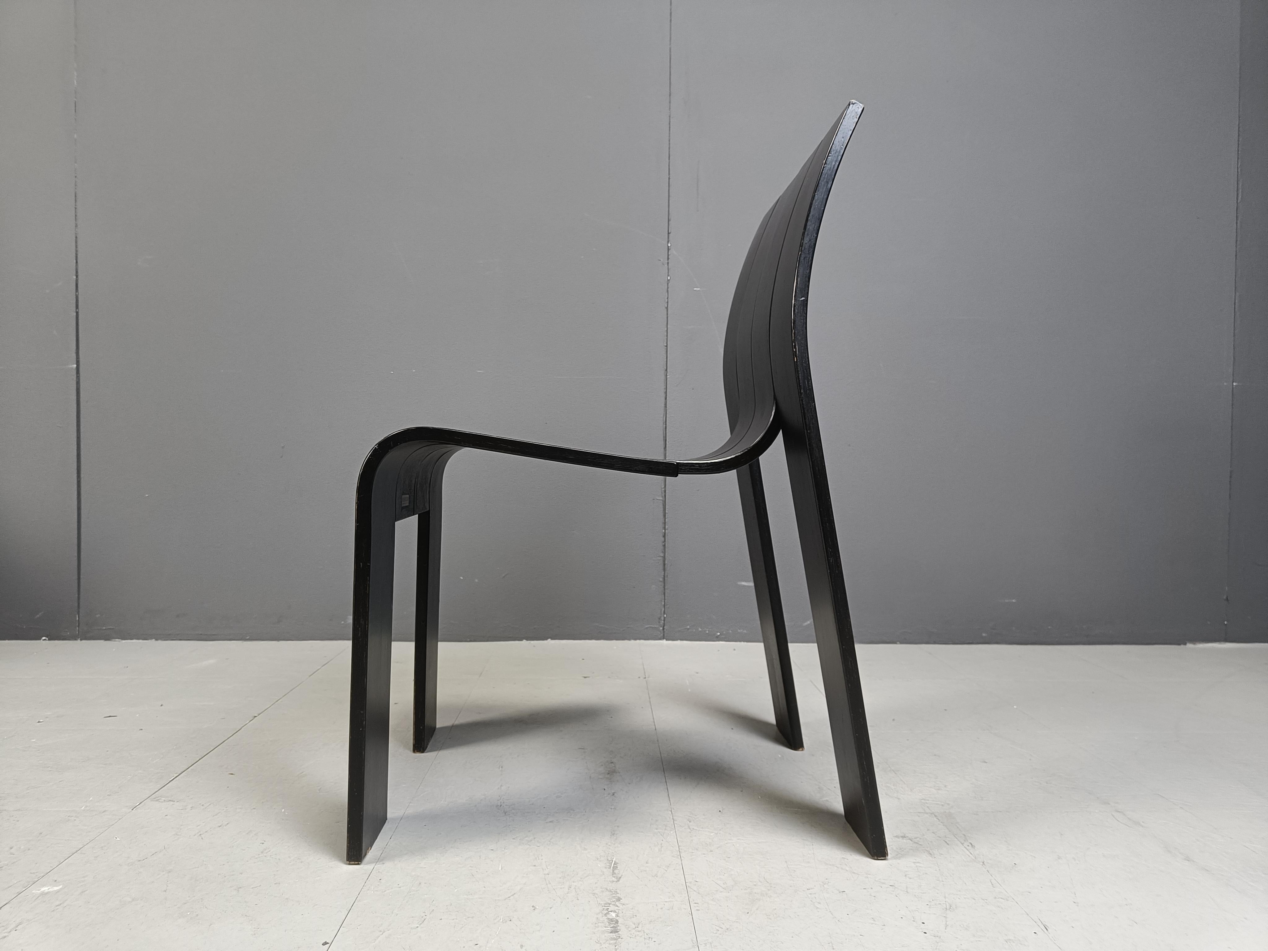 Set of 6 stackable Gijs Bakker Strip chairs, 1980s 5
