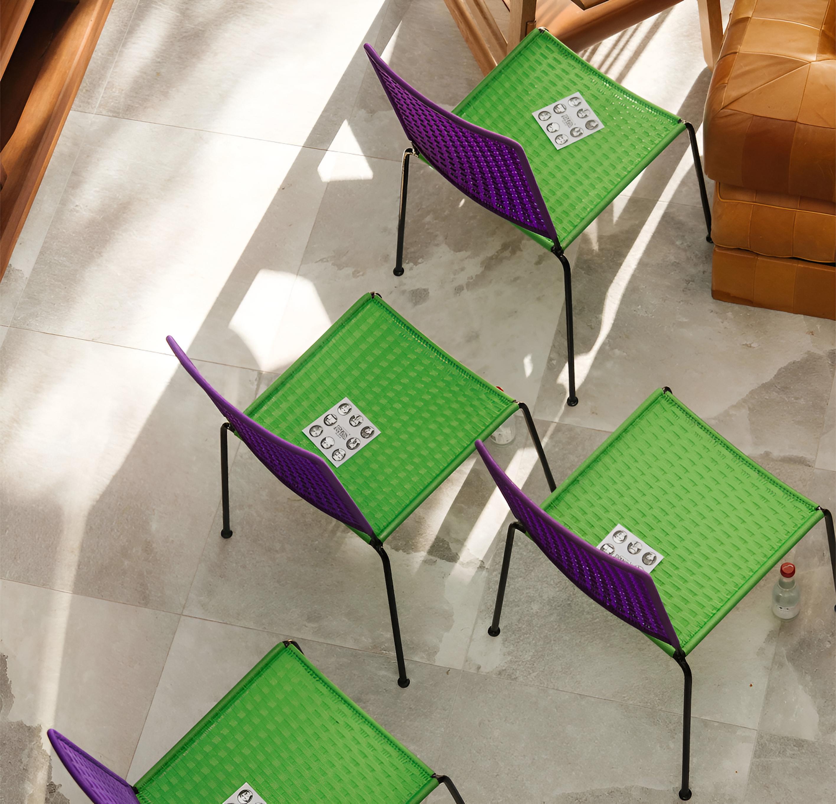 Set of 6 Stackable Woven Chairs In New Condition For Sale In Potts Point, NSW