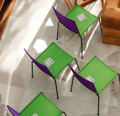 Set of 6 Stackable Woven Chairs