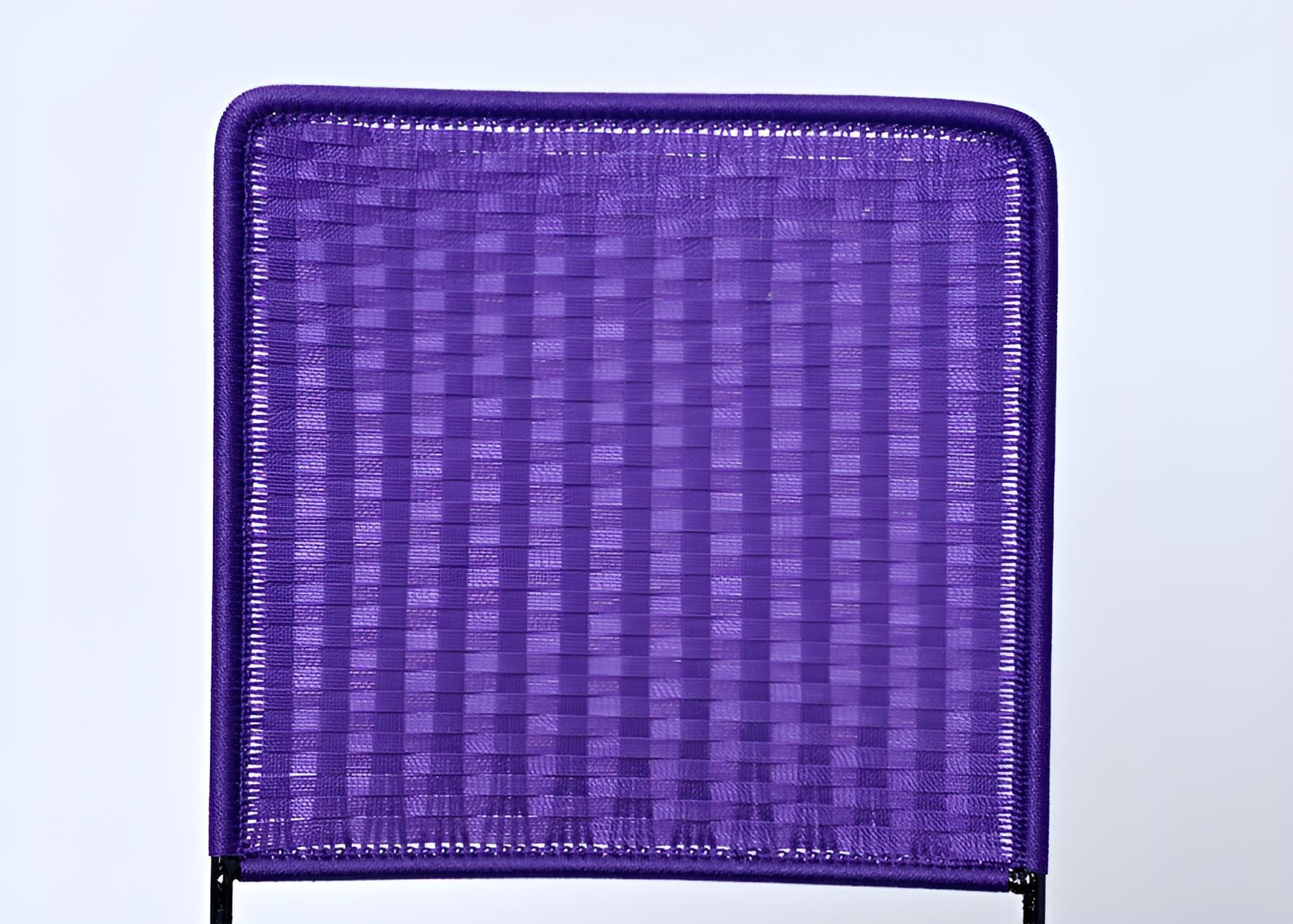 Steel Set of 6 Stackable Woven Chairs For Sale