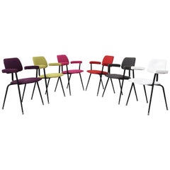 Set of 6 Stacking Upholstered Industrial Armchairs by COX