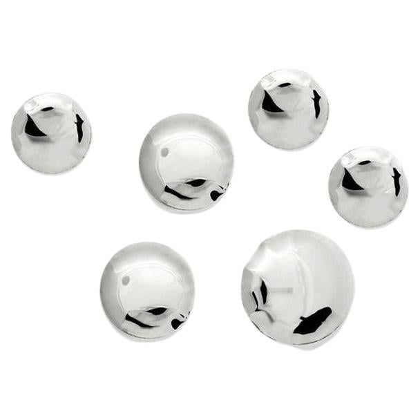 Set of 6 Stainless Steel Pin Wall Decor by Zieta For Sale