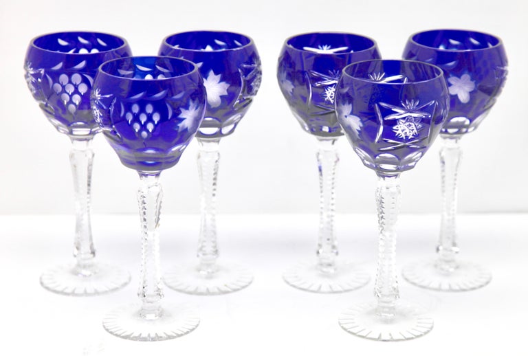 blue diamond cut {acrylic} wine glass