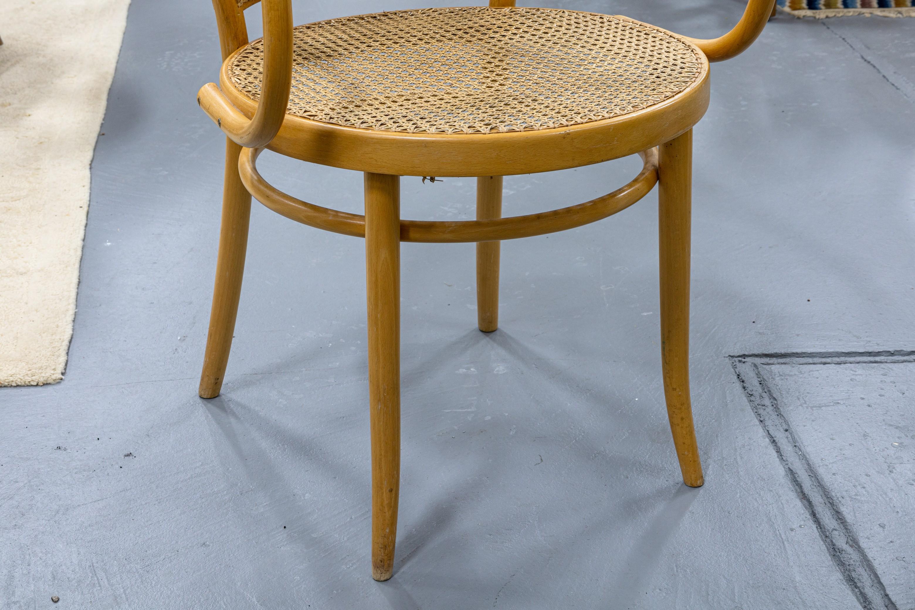 Set of 6 Stendig Beechwood and Rattan Mid Century Modern Armchair Dining Chairs For Sale 6
