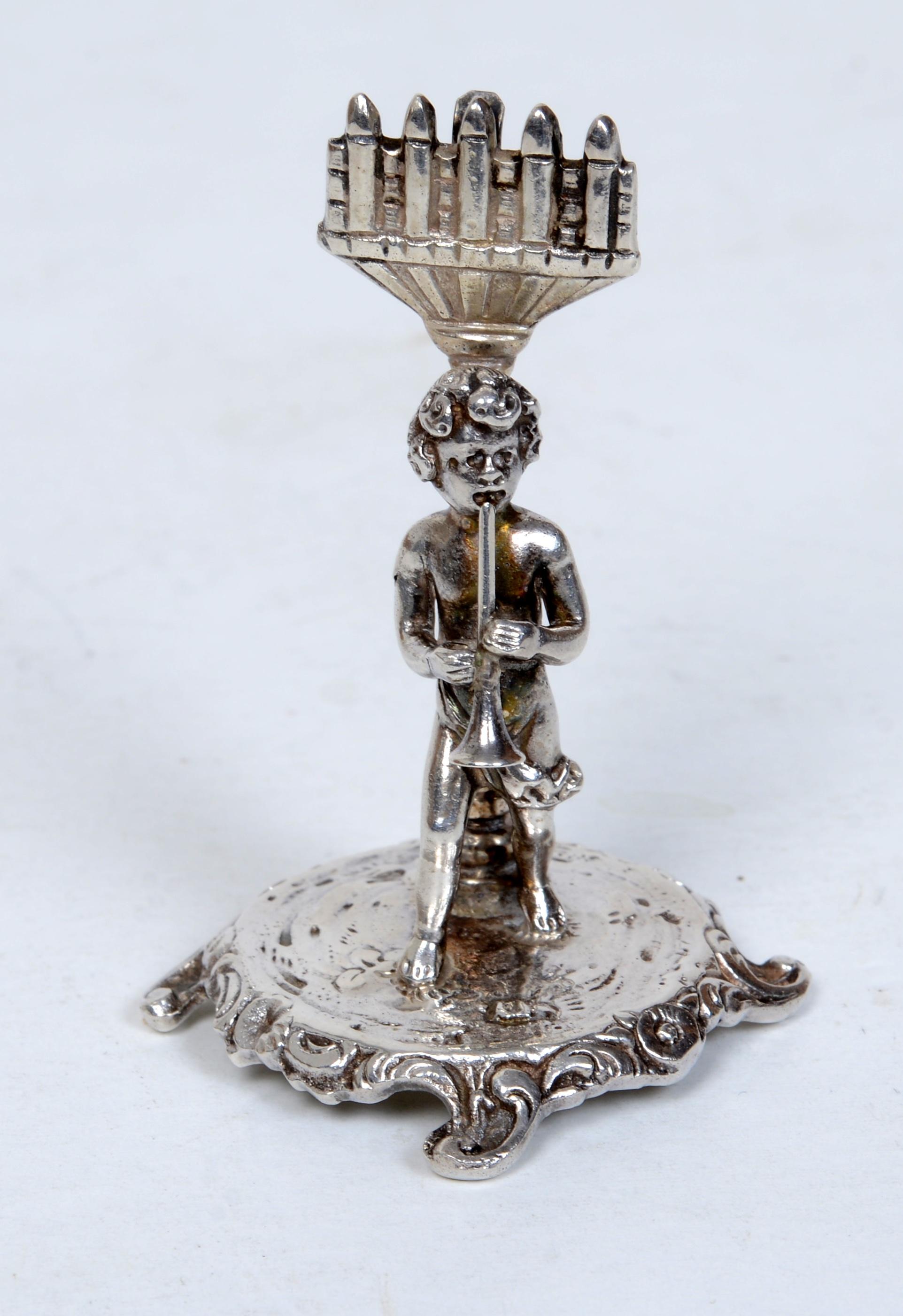 Satz von 6 Sterling Silber Geburtstag Platzkartenhalter mit Miniatur-Bandmitglieder (Sterlingsilber) im Angebot