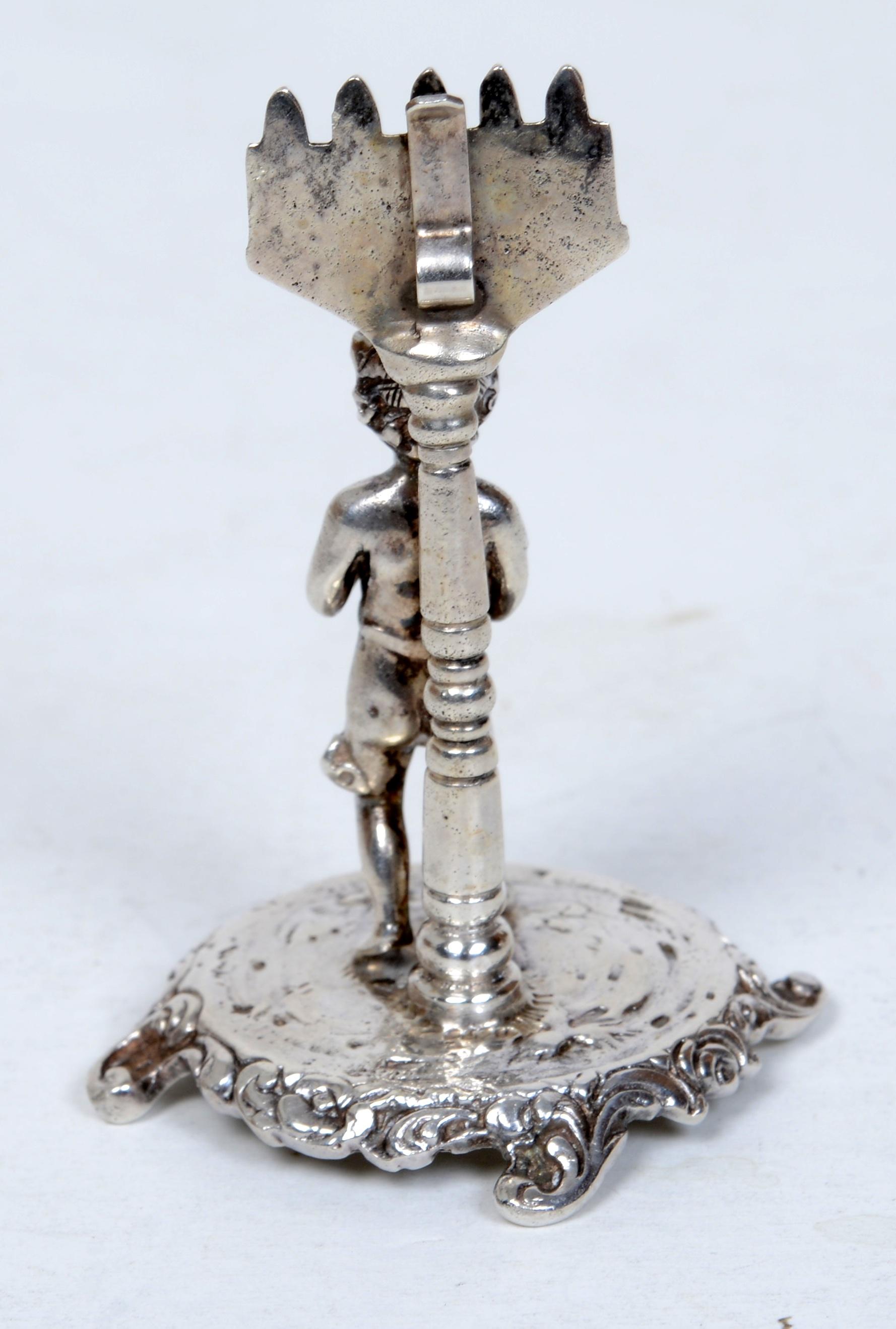 Satz von 6 Sterling Silber Geburtstag Platzkartenhalter mit Miniatur-Bandmitglieder im Angebot 1