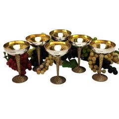 Set of 6 Sterling Silver Champagne Coupes Glasses Stuart Devlin 1970 / 71