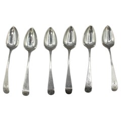 Antique Set of 6 Sterling Silver Coffee Spoons by Peter, Ann & William Bateman