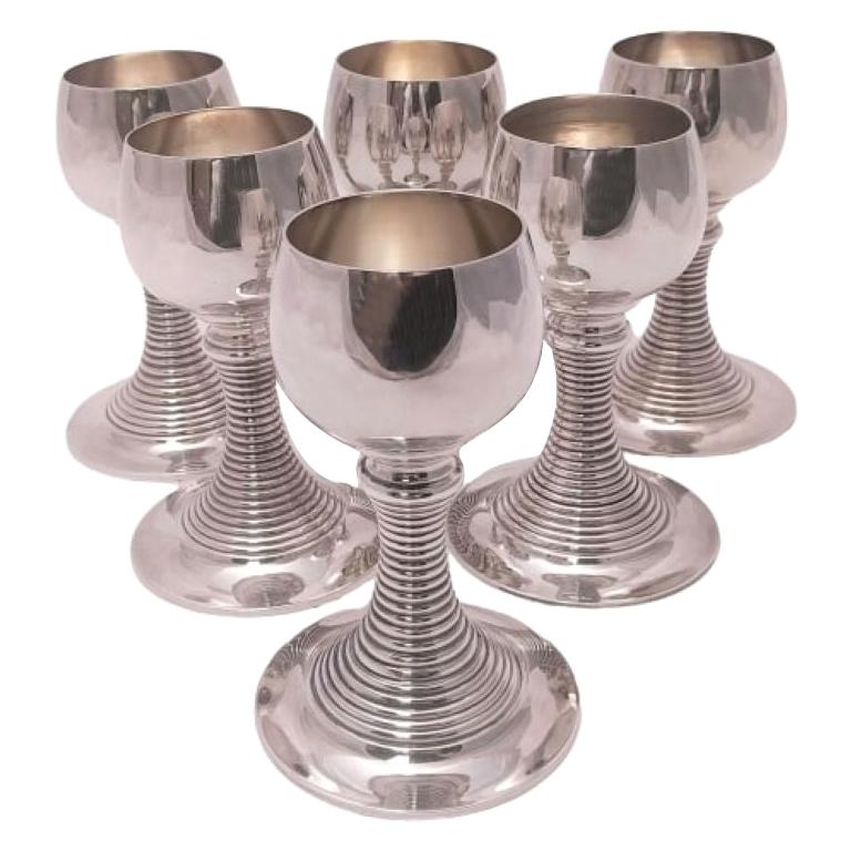Six Art Deco Sterling Champagne Coupes at 1stDibs