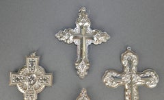 Set of 6 Sterling Silver Gorham Wallace Towle Christmas Cross Tree Ornaments
