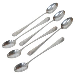 Set of 6 Sterling Silver Ice Tea Spoons by Gorham "Tipt" Pattern 1832
