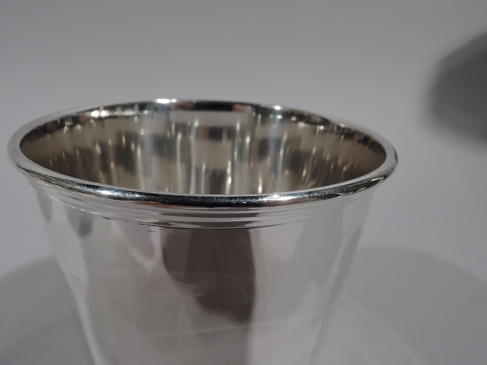 Set of 6 Sterling Silver Mint Julep Cups by Kirk of Baltimore (Moderne)