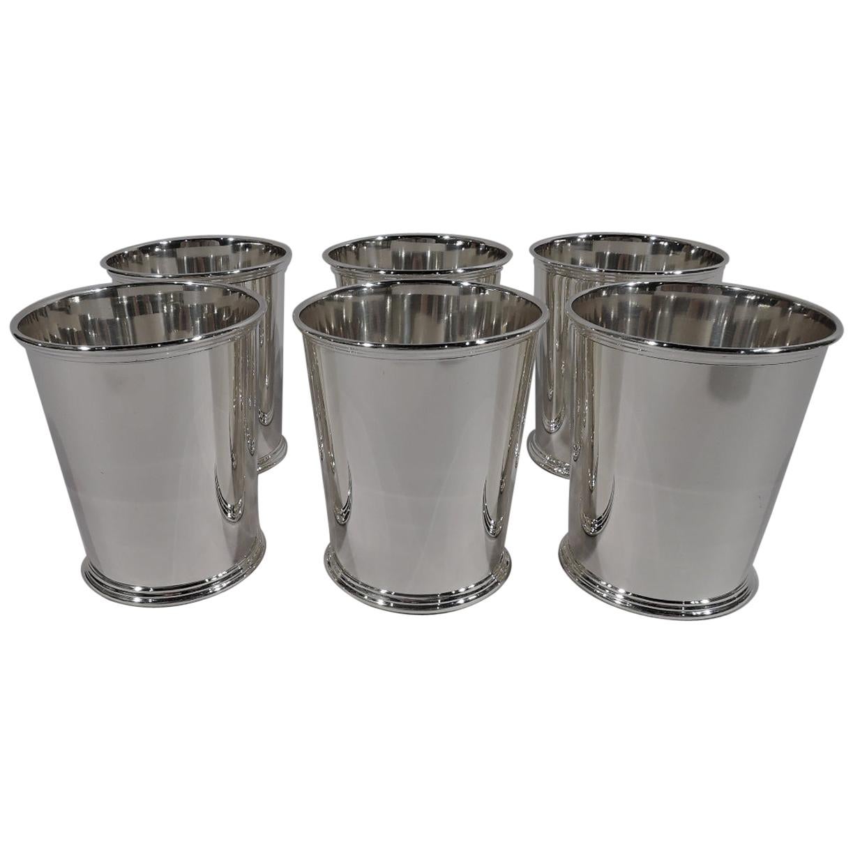 Set of 6 Sterling Silver Mint Julep Cups by Kirk of Baltimore