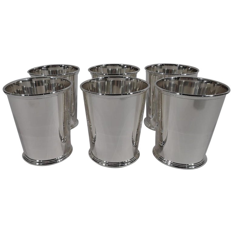 Set Of 6 Sterling Silver Mint Julep Cups By Kirk Of Baltimore For