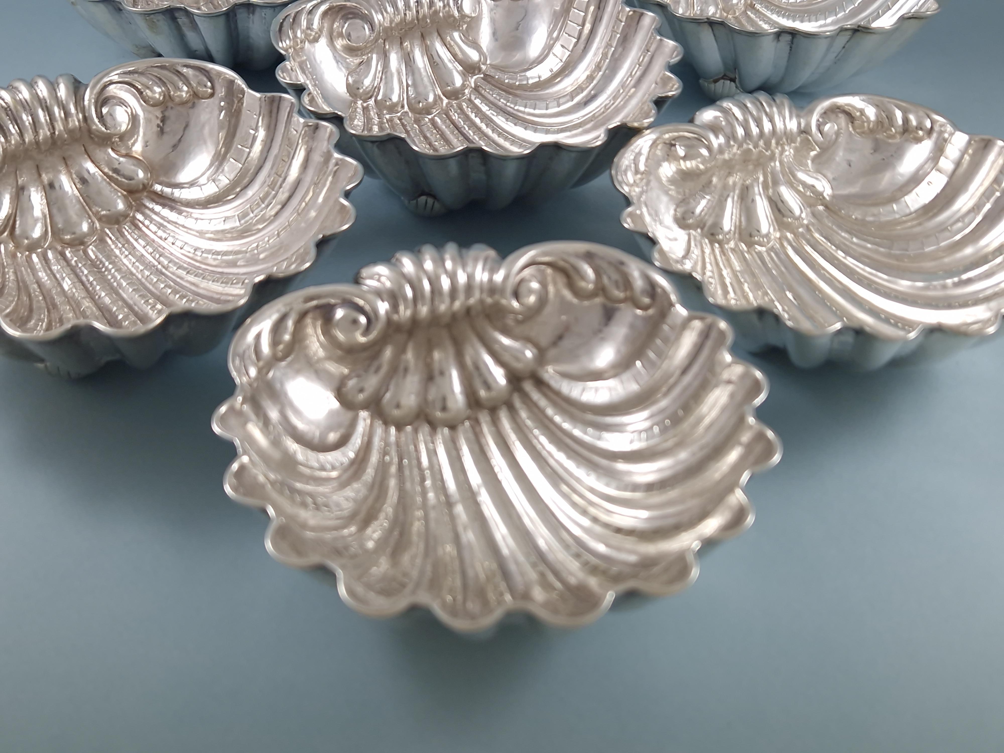 Italian Set of 6 Sterling Silver shell cups bowls