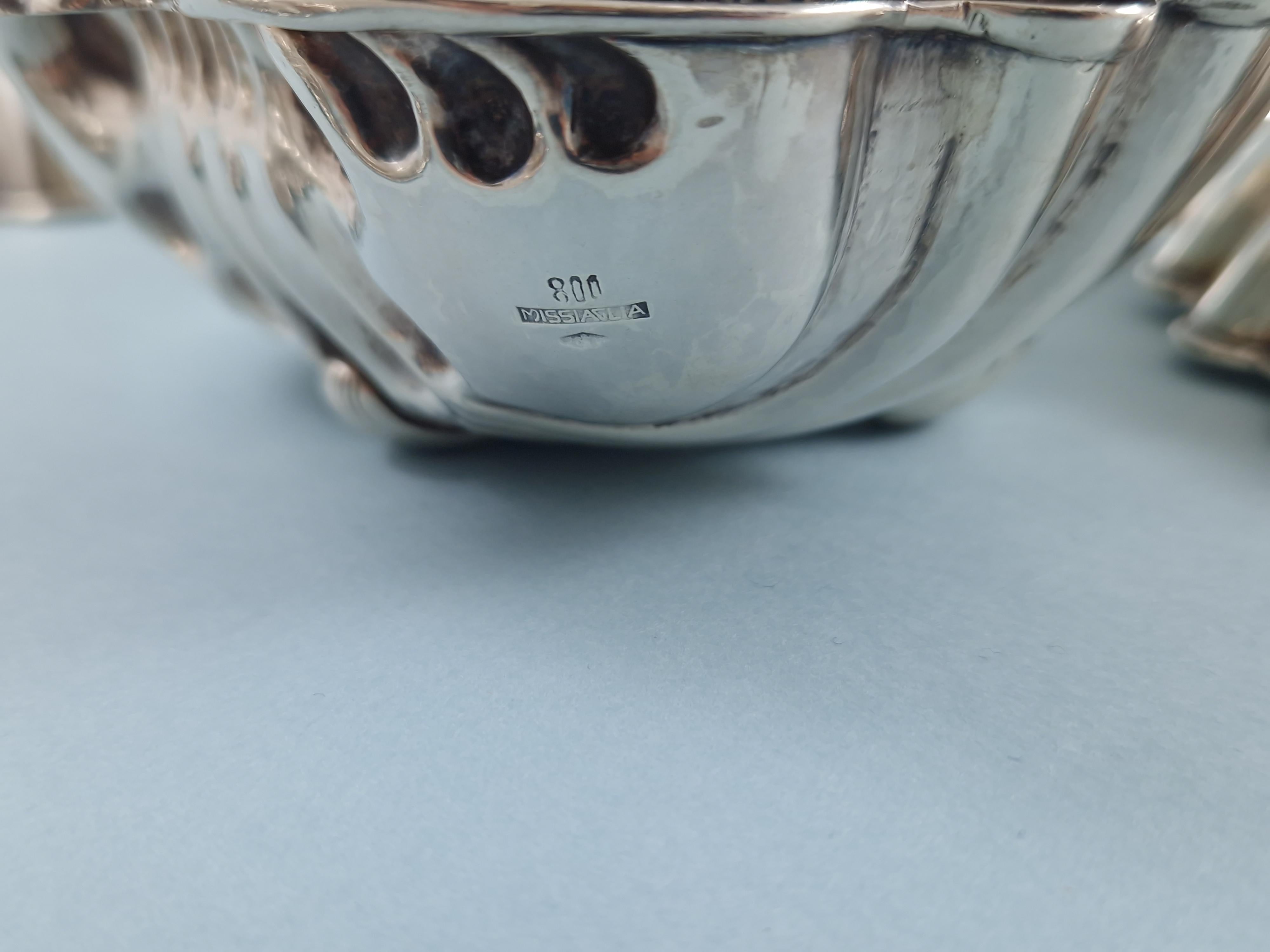 Set of 6 Sterling Silver shell cups bowls 3