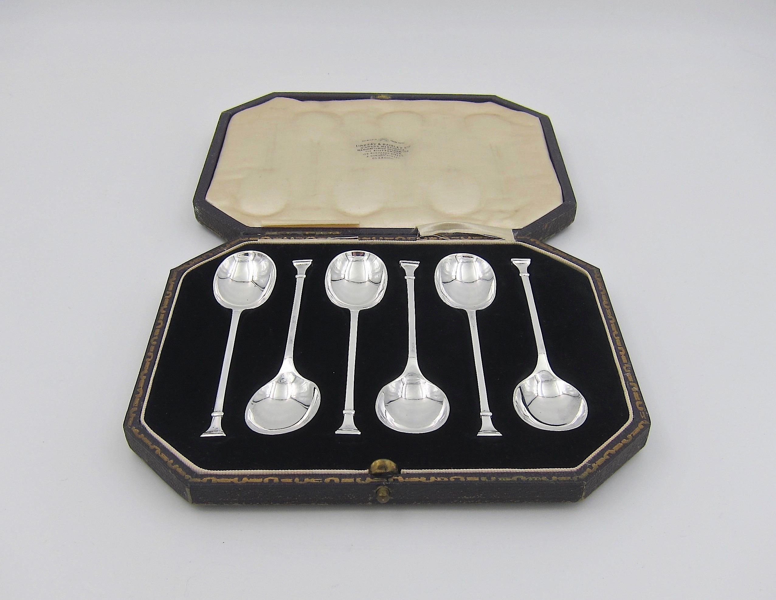 Set of 6 Sterling Silver Spoons from Cooper Brothers and Sons of Sheffield 1925 5